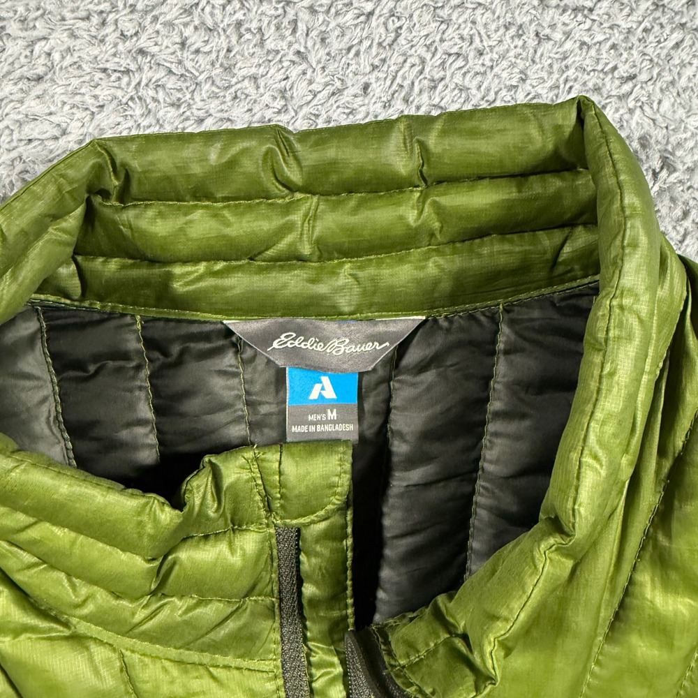 Eddie Bauer First Ascent Jacket Mens Medium Green StormDown 800 Puffer Pockets - Picture 5 of 8